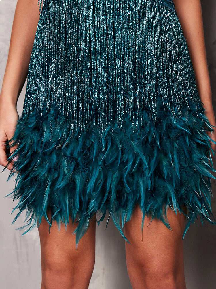 Sixsr Sequin Tassels Dress