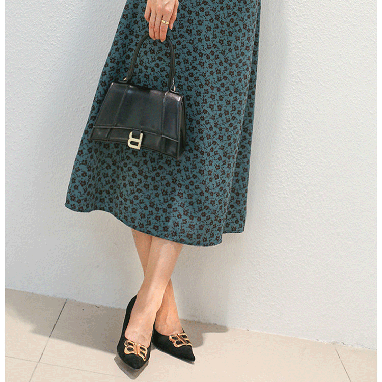 Sixsr Floral Print Midi Skirt