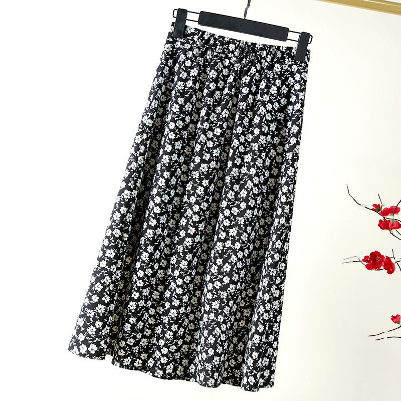 Sixsr Floral Print Midi Skirt