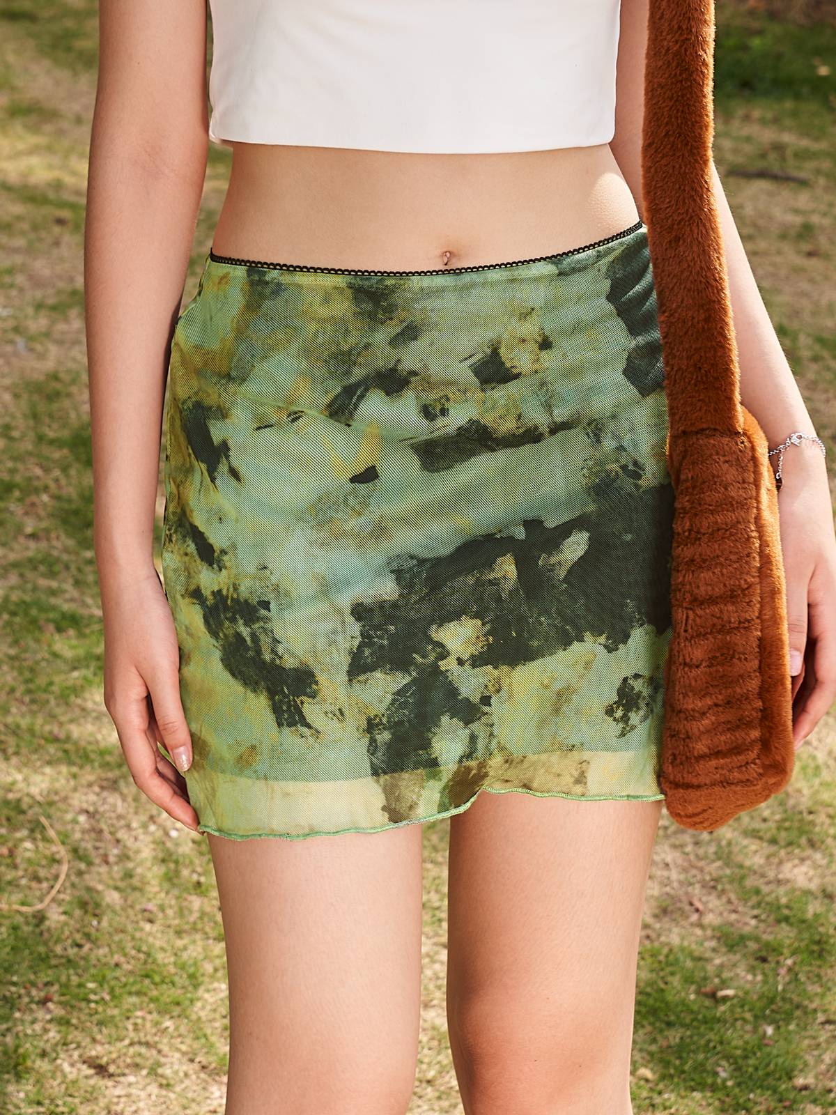 Sixsr Tie Dye Mini Skirt