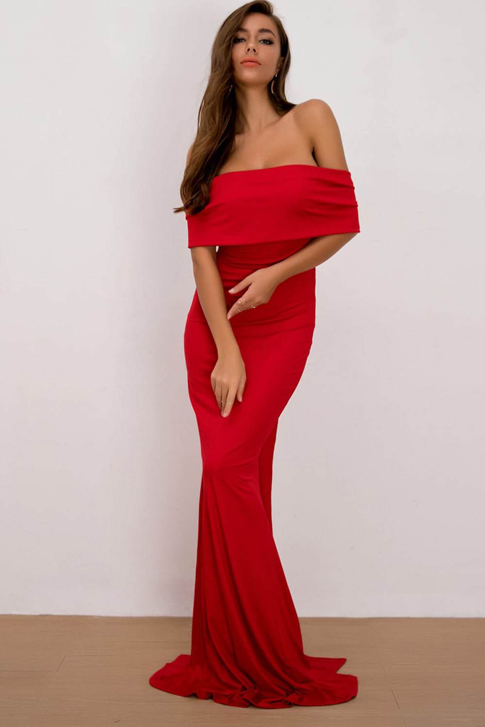 swvws Off-Shoulder Floor Length Dress