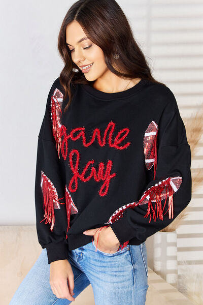 swvws Rugby Sequin Round Neck Sweatshirt