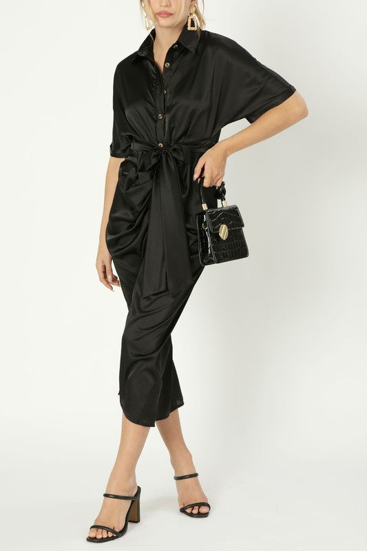 swvws Satin wrap dress