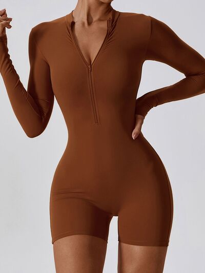 swvws Half Zip Long Sleeve Active Romper