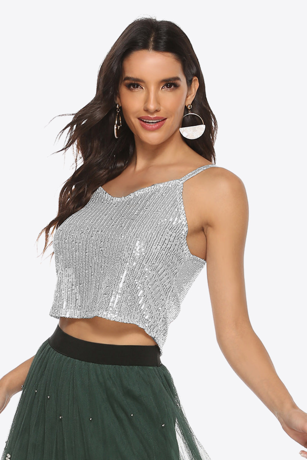 swvws Sequin Cropped Cami