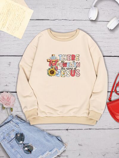 swvws THERE IS POWER IN THE NAME OF JESUS Round Neck Sweatshirt