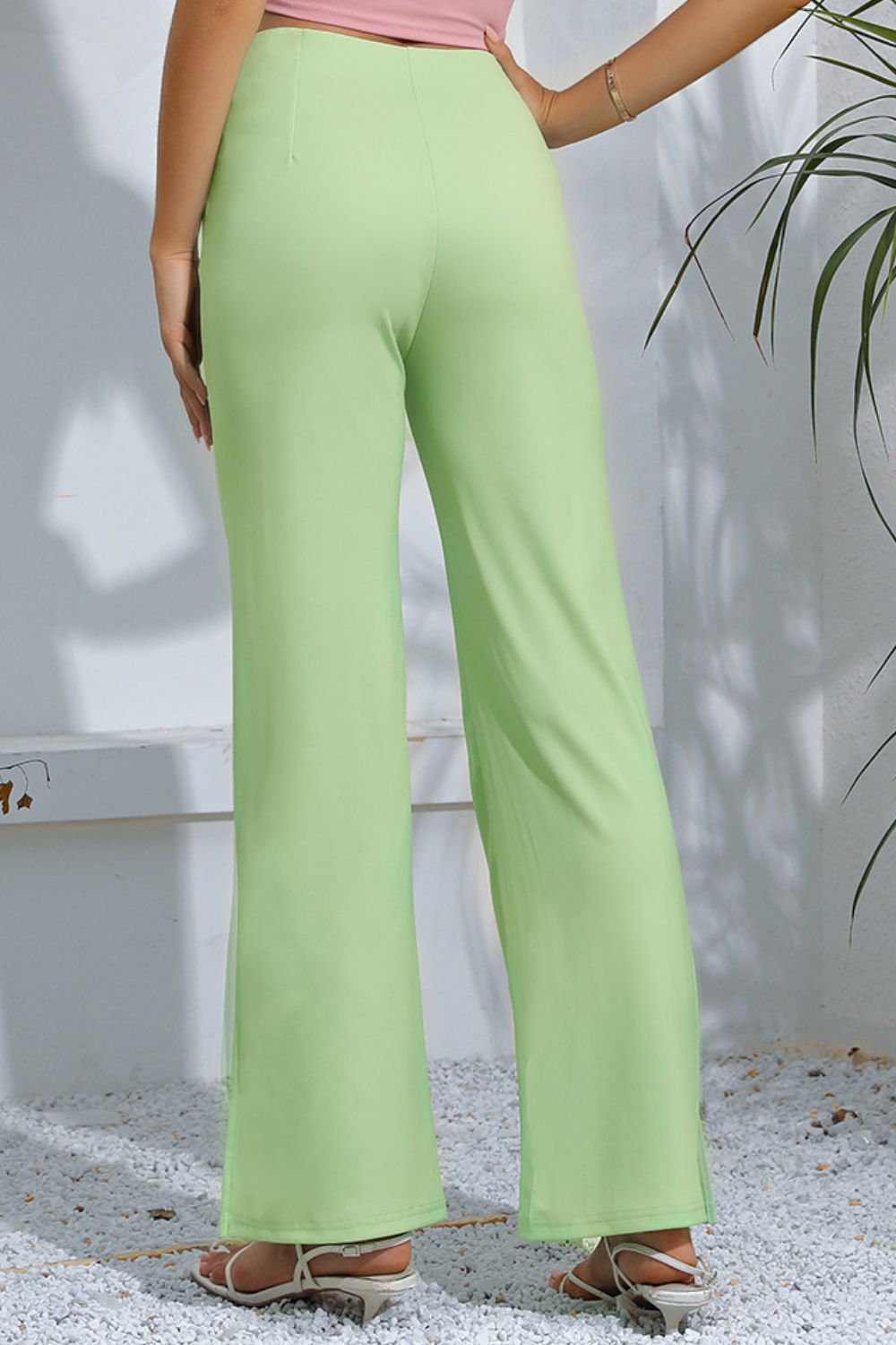 swvws Slit High-Rise Flare Pants