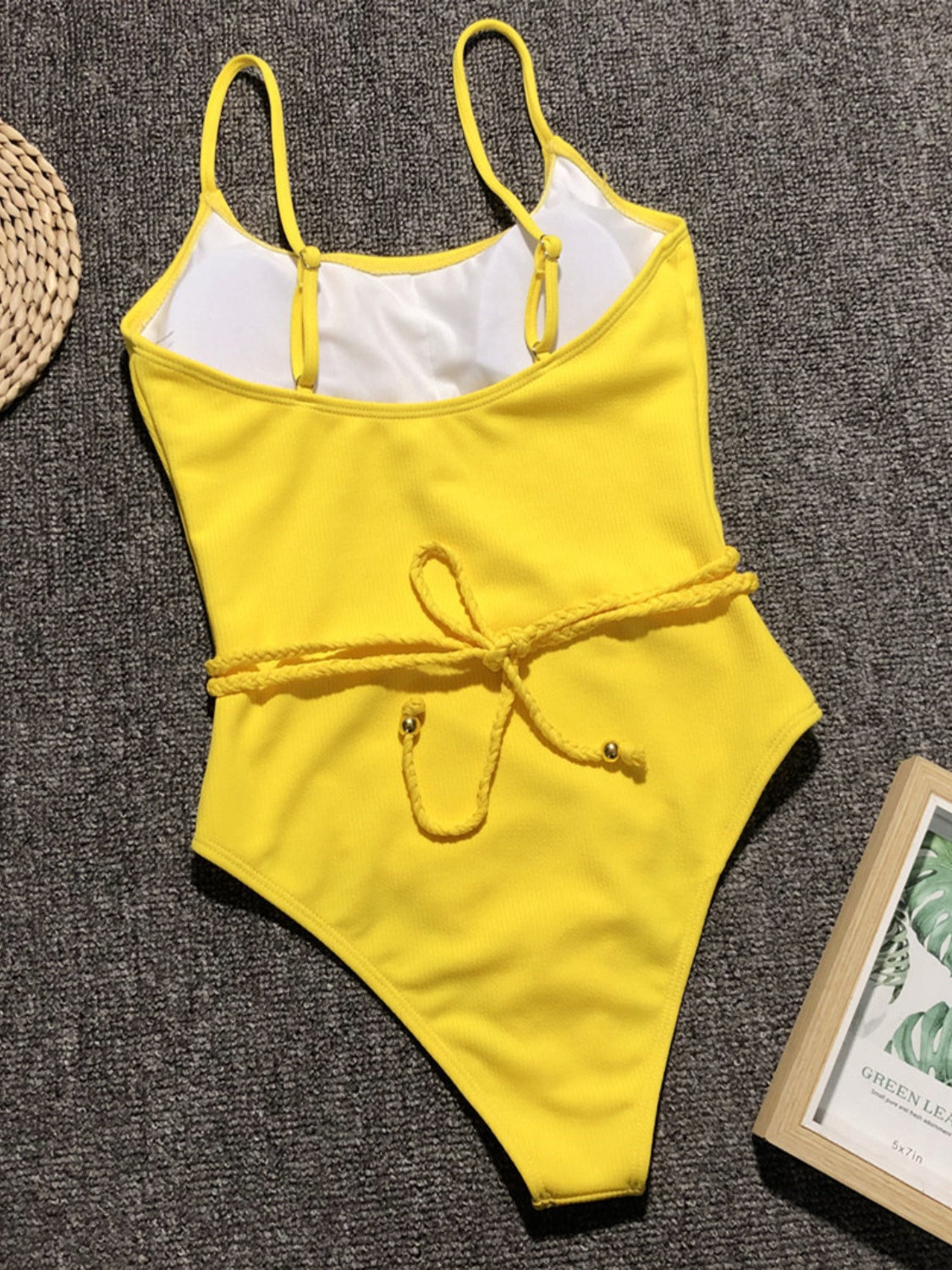 swvws Ribbed Tie Waist One-Piece Swimsuit