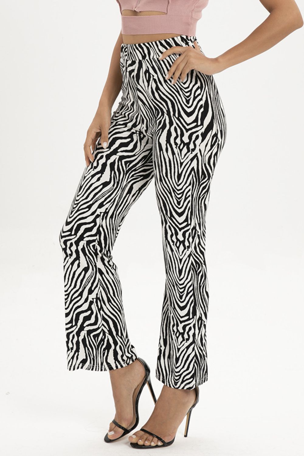 swvws Zebra Print Straight Leg Pants