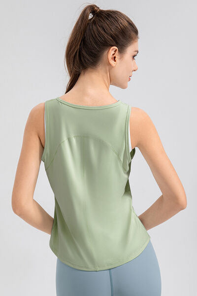 swvws Wide Strap Round Neck Active Tank