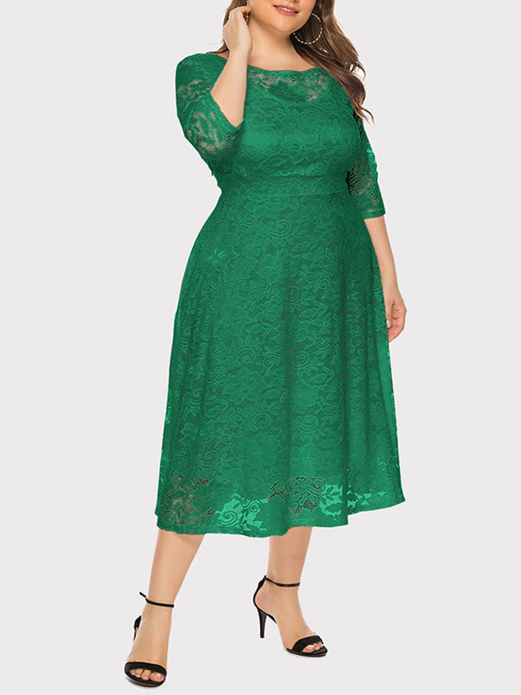 Sixsr Lace Evening A-Line Dress