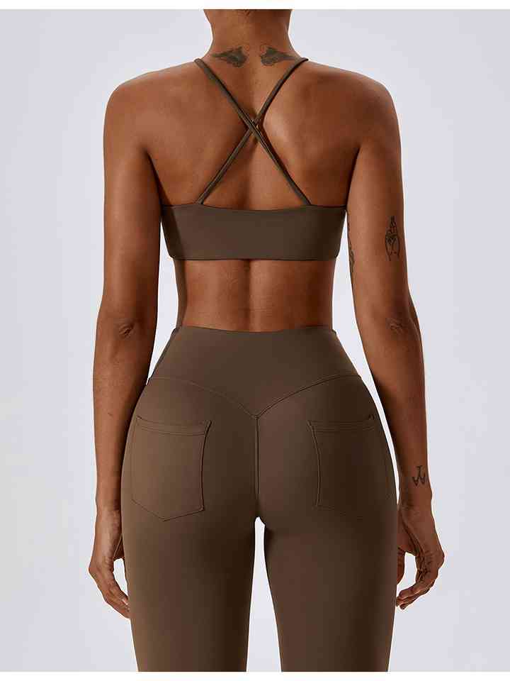 swvws Cropped Halter Neck Sports Bra