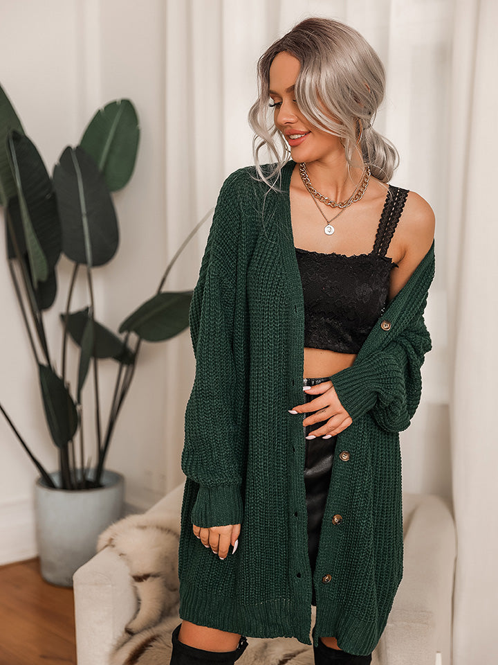 swvws Ribbed V-Neck Cardigan