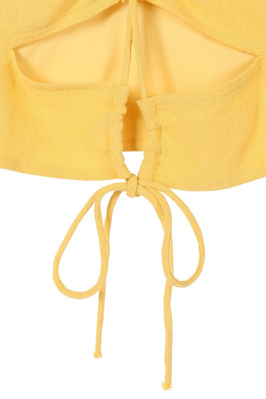 swvws SL yellow crop tank top