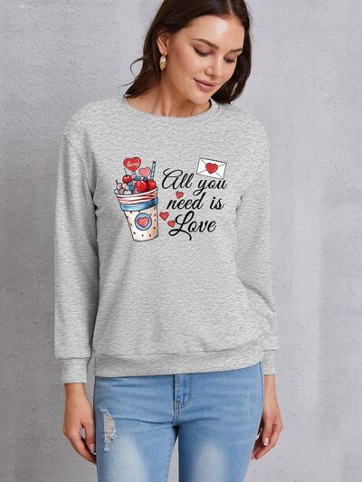 swvws ALL YOU NEED IS LOVE Round Neck Sweatshirt