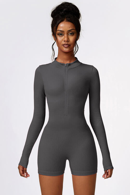 swvws Half Zip Long Sleeve Active Romper