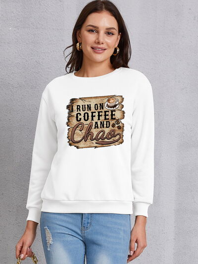 swvws Letter Graphic Round Neck Sweatshirt