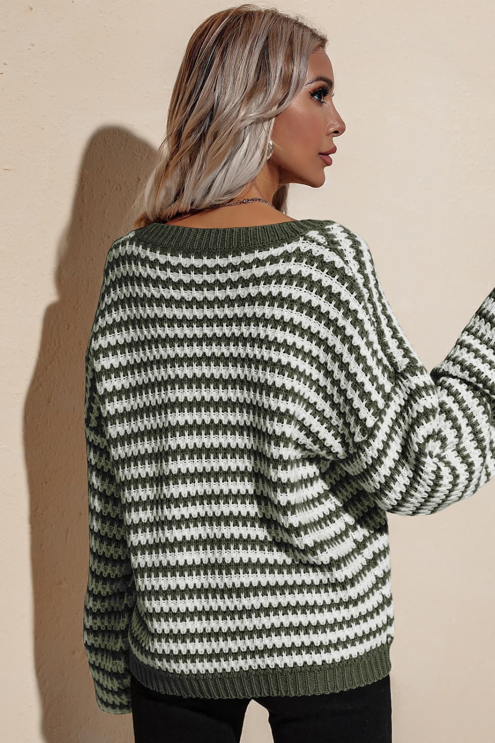 swvws Striped Dropped Shoulder Sweater