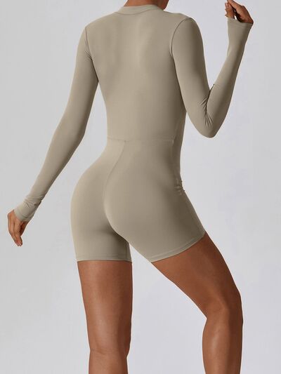 swvws Half Zip Long Sleeve Active Romper