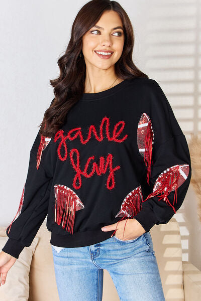 swvws Rugby Sequin Round Neck Sweatshirt