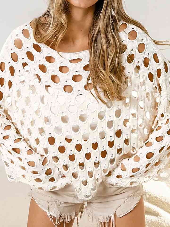 swvws Cutout Round Neck Knit Top