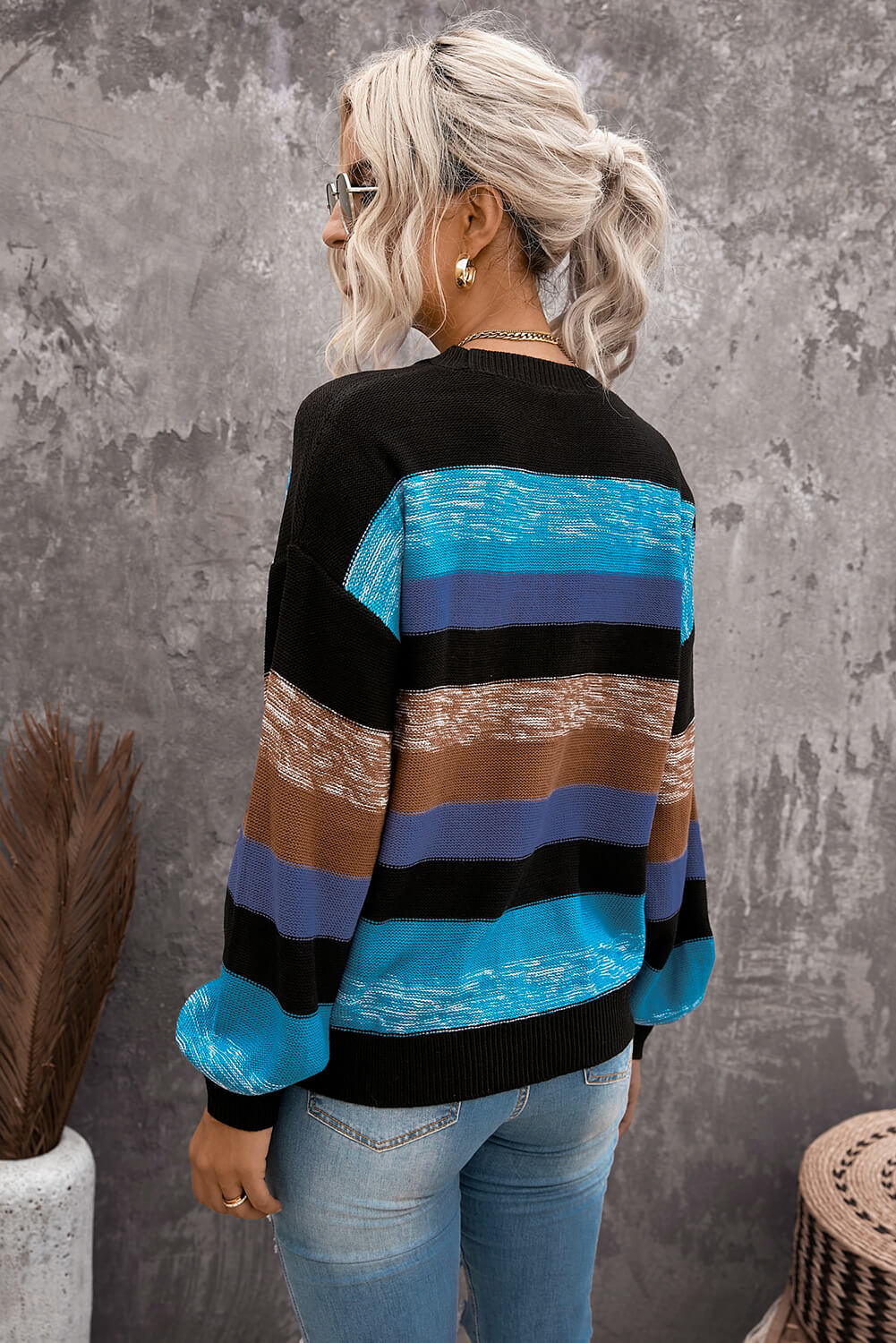 swvws Cozy For Keeps Color Block Drop Shoulder Sweater