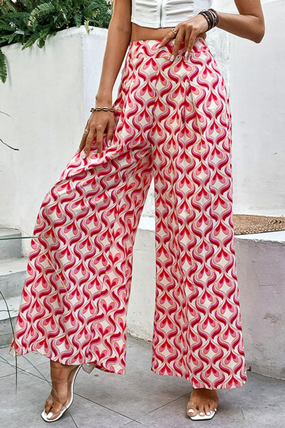 swvws Printed High-Waist Culottes