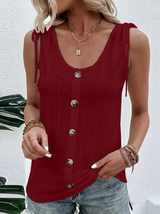 swvws Full Size Scoop Neck Sleeveless Tank Top