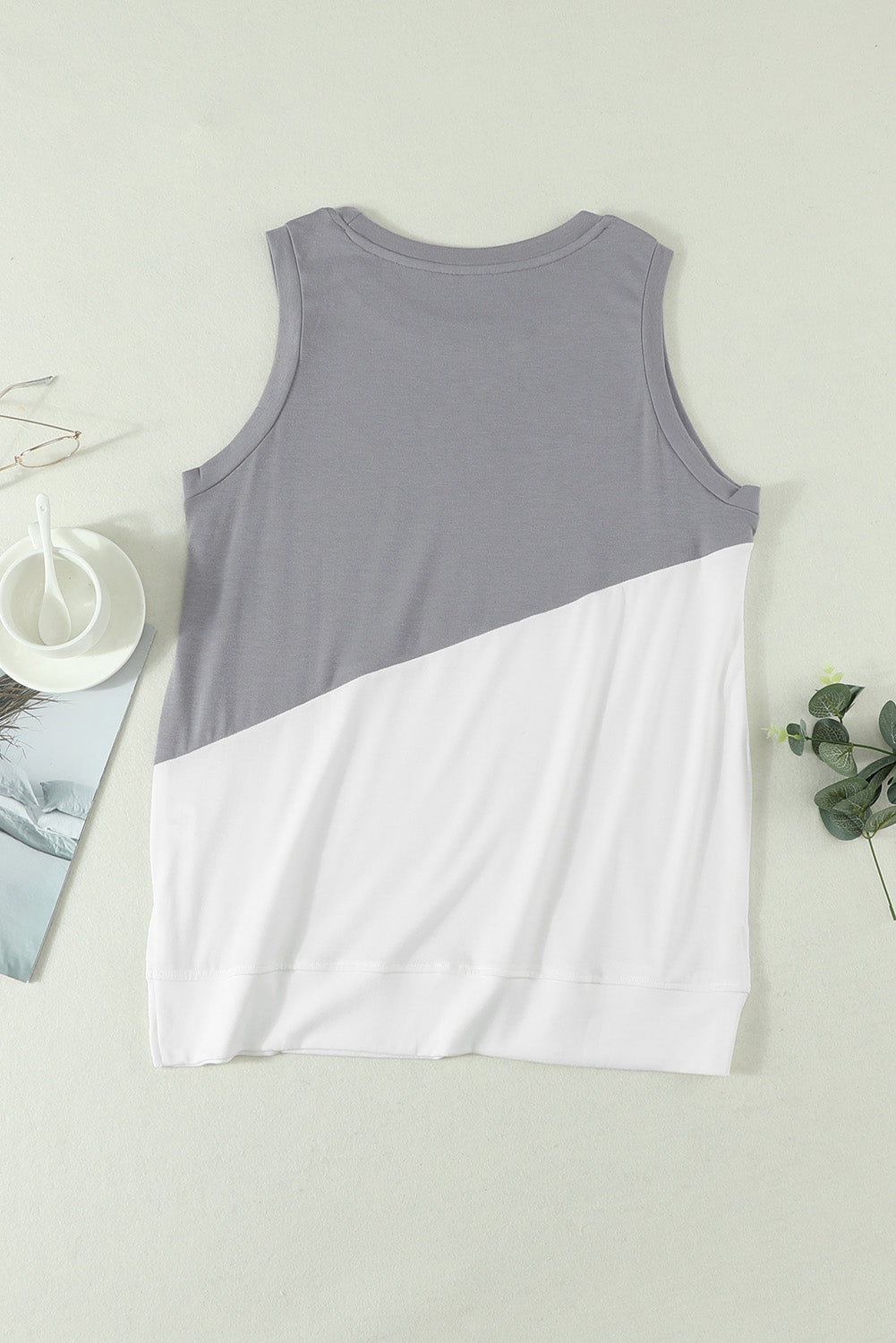 swvws Contrast Round Neck Tank Top