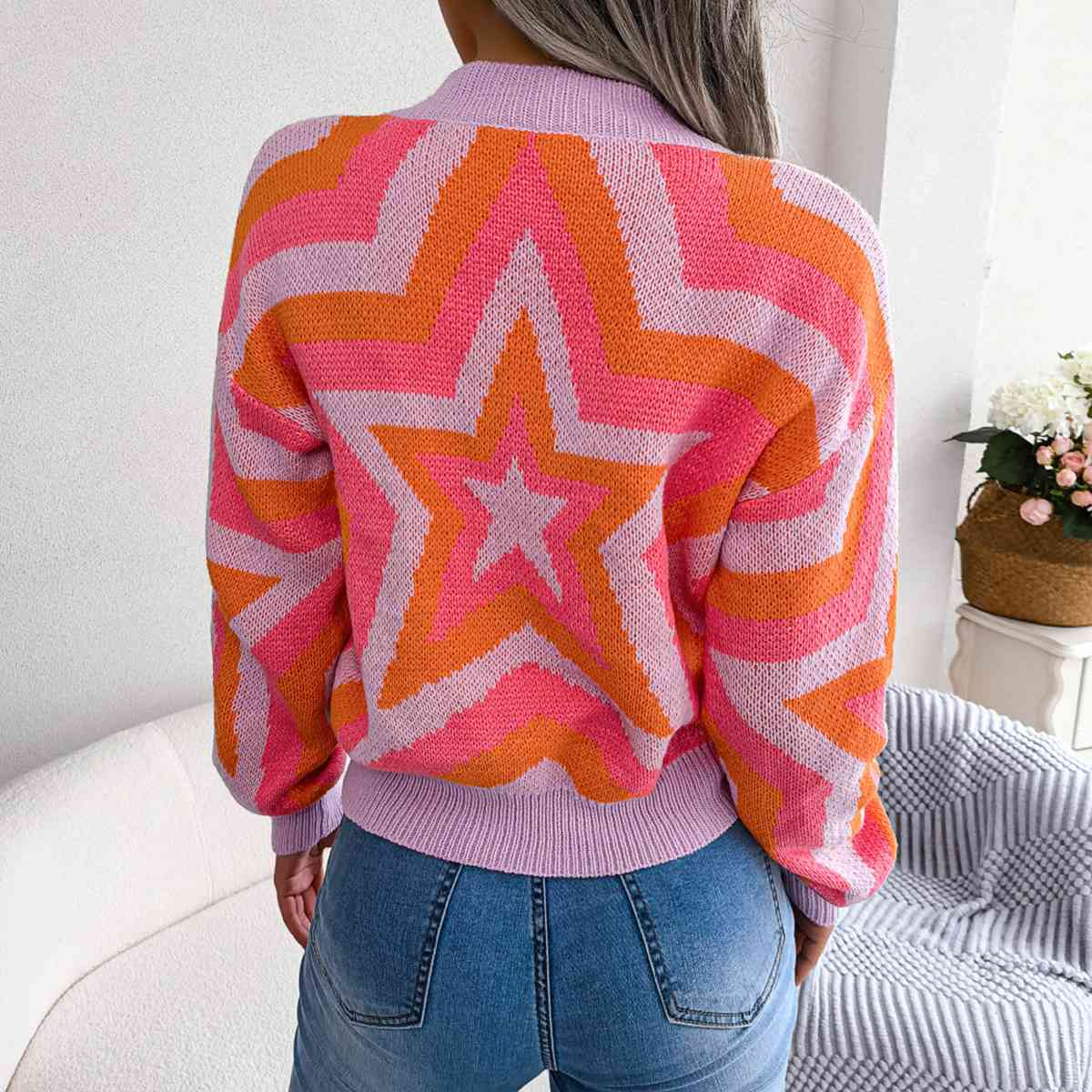 swvws Star Round Neck Sweater