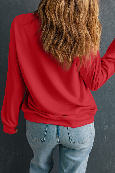 swvws Round Neck Dropped Shoulder Sweatshirt