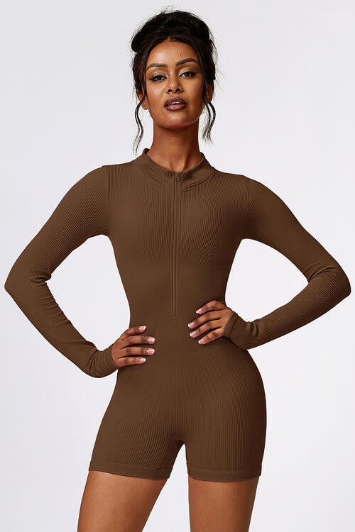 swvws Half Zip Long Sleeve Active Romper