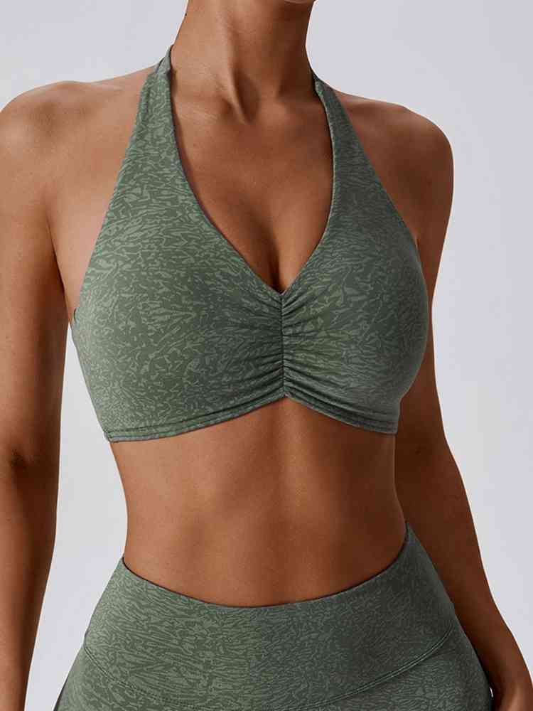 swvws Halter Neck Sleeveless Sports Bra