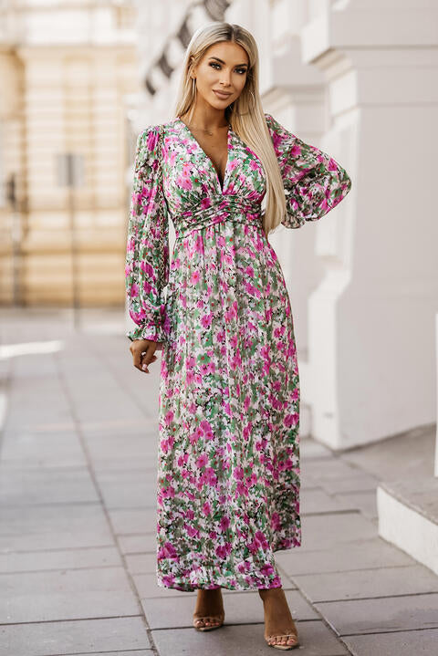 swvws Floral Deep V Maxi Dress