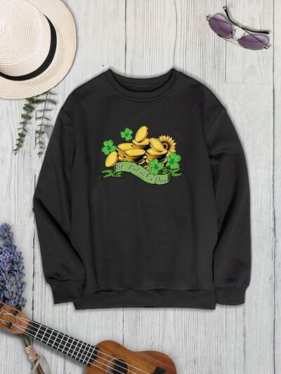 swvws ST. PATRICK'S DAY Graphic Round Neck Sweatshirt