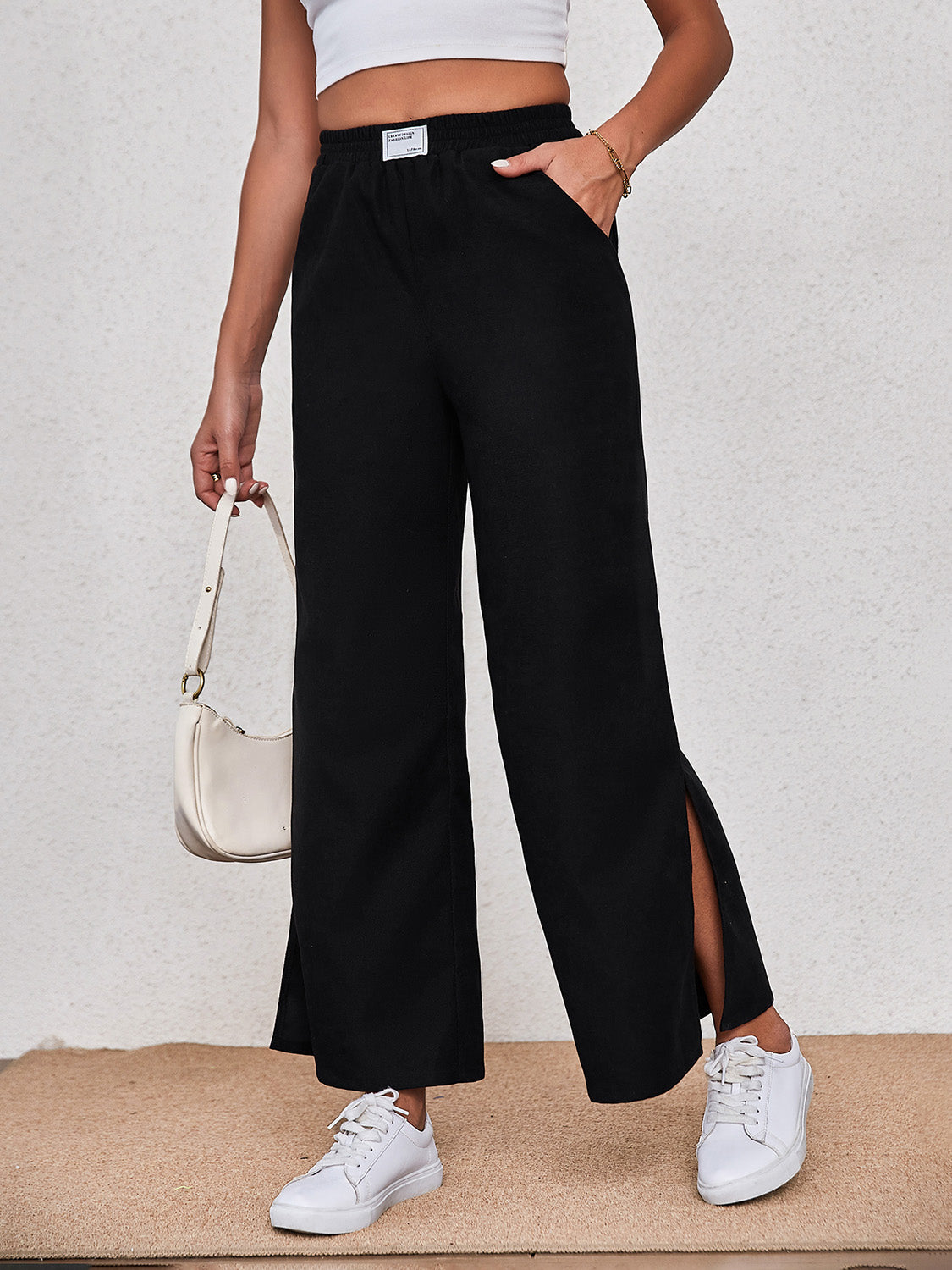 swvws Wide Leg Slit Pants