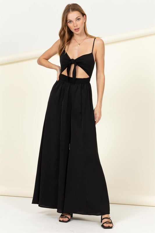 swvws Remember Me Front Sash Cutout Jumpsuit