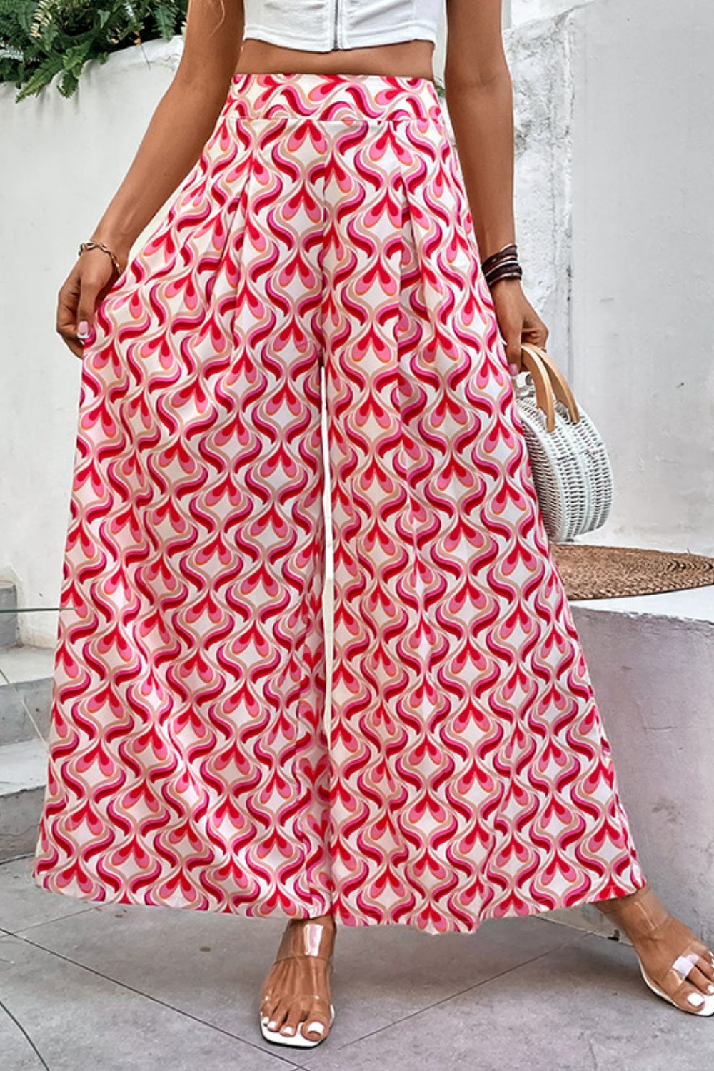 swvws Printed High-Waist Culottes