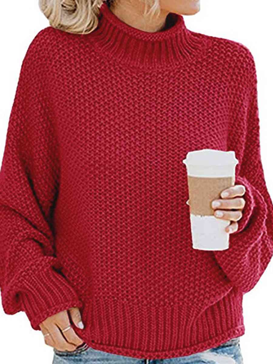 swvws Turtleneck Dropped Shoulder Sweater