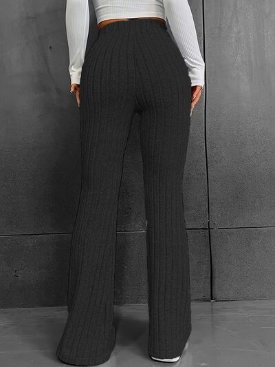 swvws Ribbed High Waist Bootcut Pants