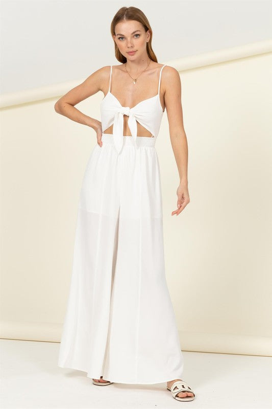 swvws Remember Me Front Sash Cutout Jumpsuit