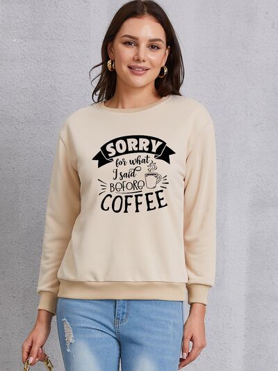 swvws Letter Graphic Round Neck Sweatshirt