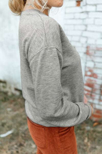 swvws Round Neck Dropped Shoulder Sweatshirt