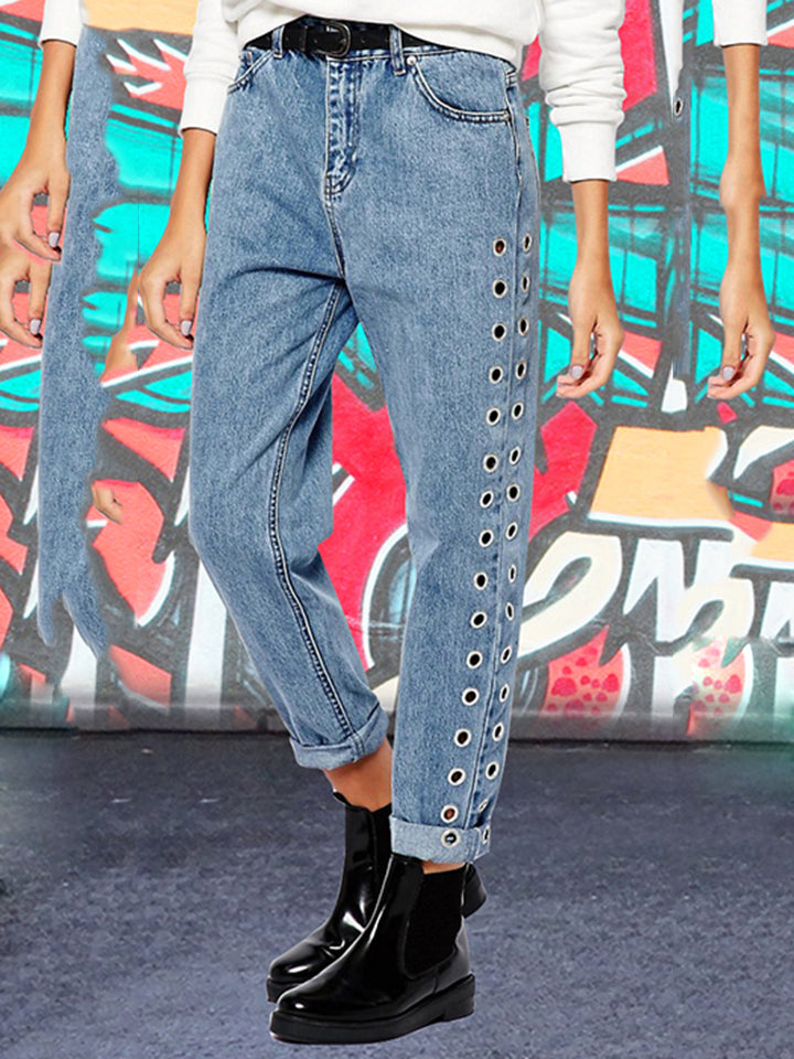 swvws Buttoned Openwork Jeans