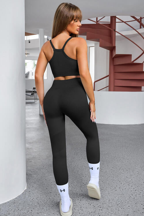 swvws Tank Cropped Active Top and Pants Set