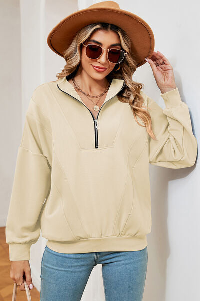 swvws Half Zip Dropped Shoulder Sweatshirt