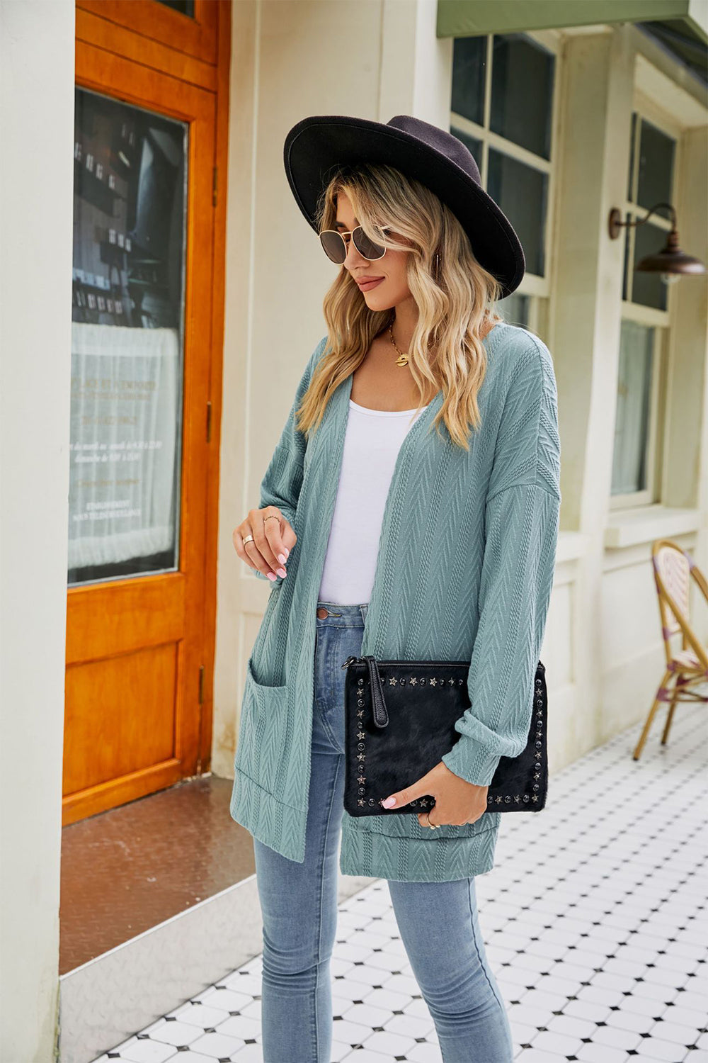 swvws Long Sleeve Pocketed Cardigan