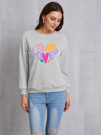 swvws YOU ARE LOVED Dropped Shoulder Sweatshirt