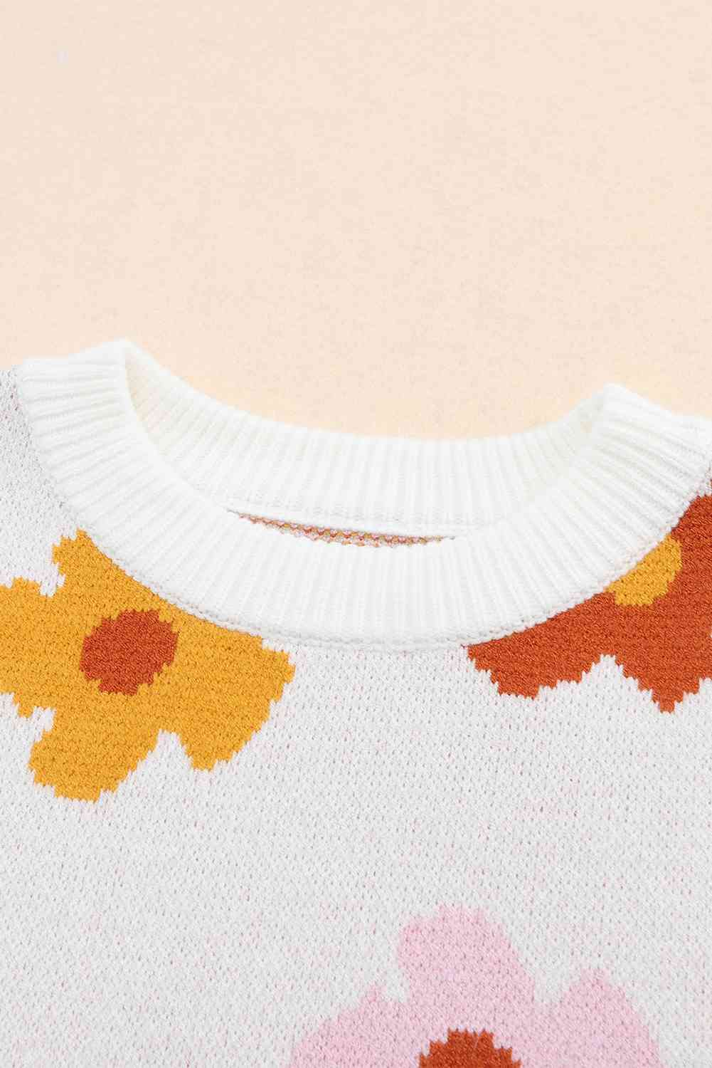 swvws Floral Round Neck Sweater