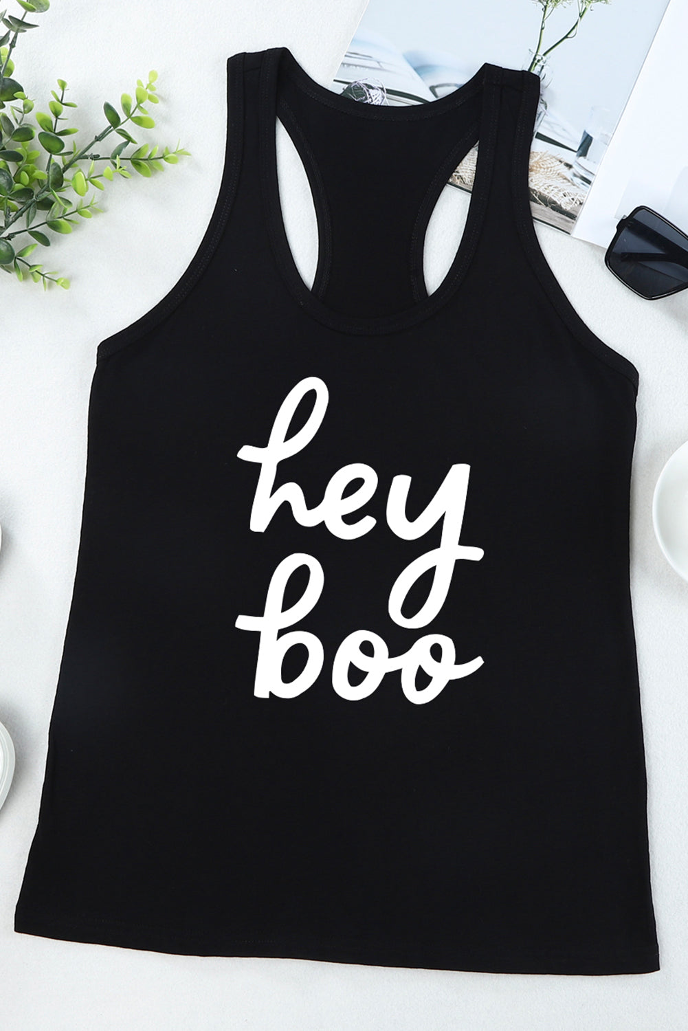 swvws HEY BOO Graphic Tank Top